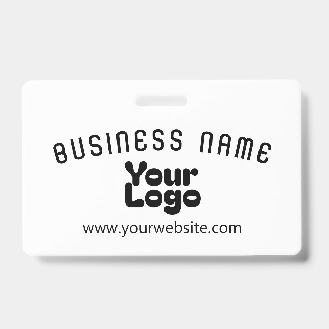 Upload Logo Retro-Modern White & Bllack (editable) Badge (Front)