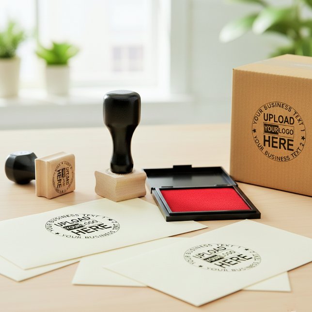 Upload Logo Stamp. Custom Small Business Font Seal Rubber Stamp (Custom logo stamp for boxes)