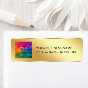 Upload Logo Stylish Gold Calligraphy Template Label