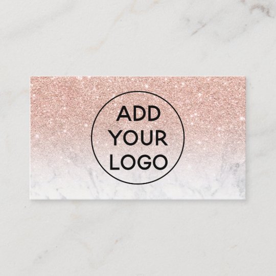 upload logo typography marble rose gold glitter business