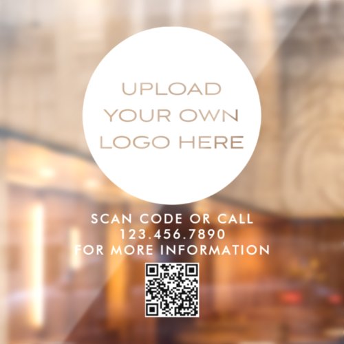 Upload Own Logo Small Business Branding QR Code Window Cling