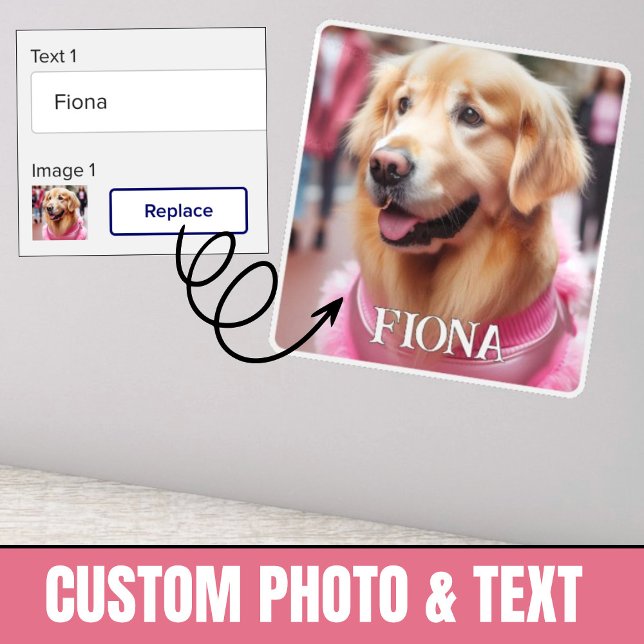 Upload Personalized Dog or Pet Photo Add Name Gift Sticker (Upload Personalized Dog or Pet Photo Add Name Gift Sticker.)