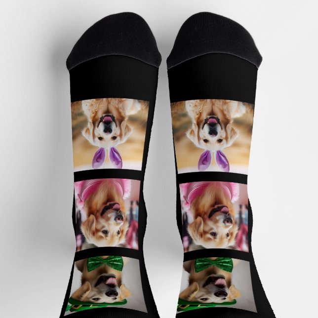 Upload Personalized Pet Photo Gift for Dog Parent Socks (Top)