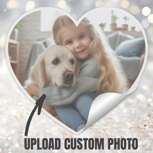 Upload Personalized Photo Gift Child Dog Pet Heart Sticker (Upload Personalized Photo Gift Child Dog Pet Heart Sticker.)