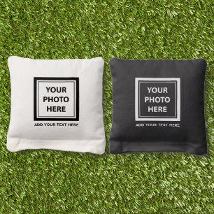 Upload Photo & Add Text – Customize Picture Cornhole Bags