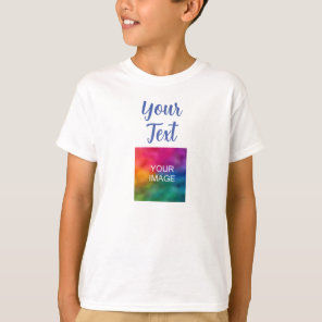 Upload Photo Add Text Handwritten Script Boys Kids T-Shirt