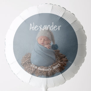 Upload Photo Baby Name Date of Birth Balloon
