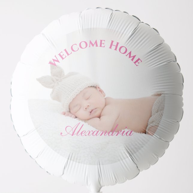 Upload Photo Baby Welcome Home Balloon (Front)