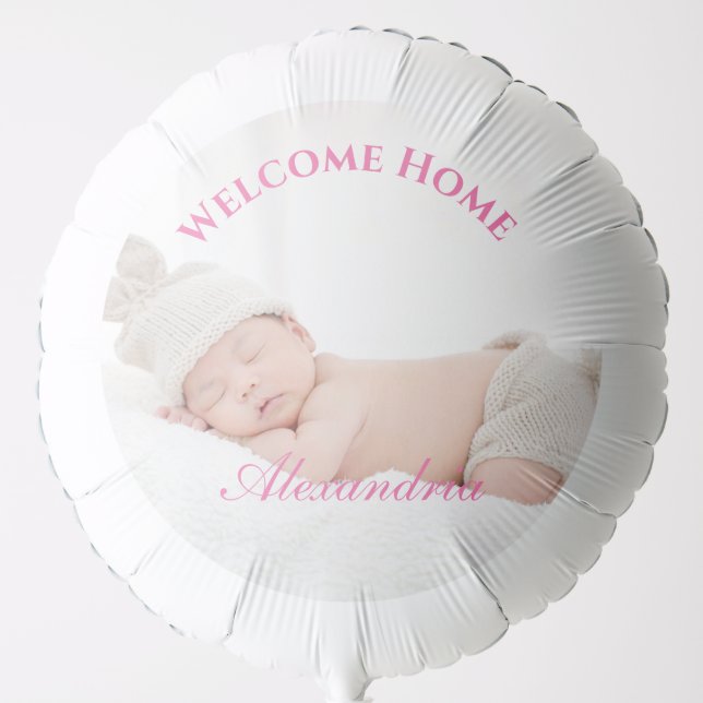 Upload Photo Baby Welcome Home Balloon (Front)