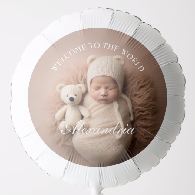 Upload Photo Baby Welcome to the World  Balloon (Front)