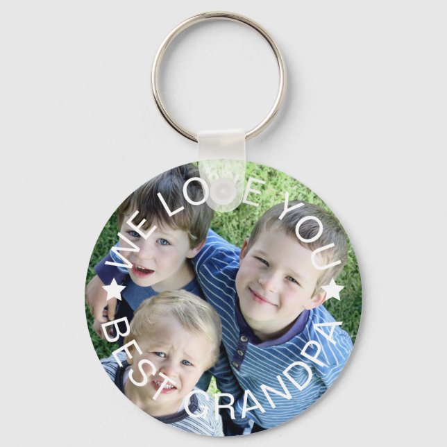 Upload photo - best grandpa keychain (Front)