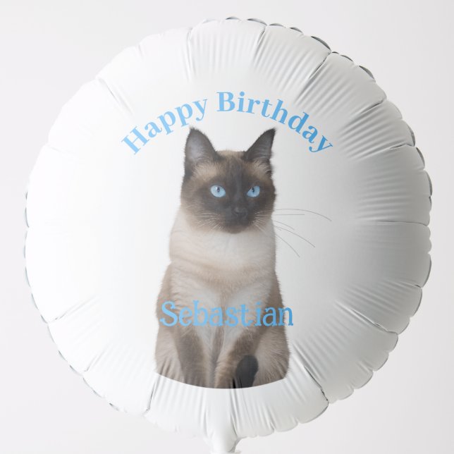 Upload Photo Custom Name Pet Happy Birthday Balloon (Front)