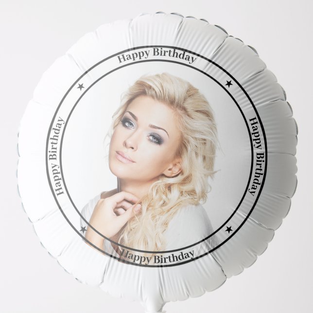 Upload photo Happy Birthday! text Balloon (Front)