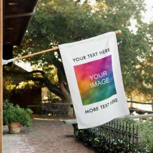 Upload Photo Image Business Logo Text Template House Flag