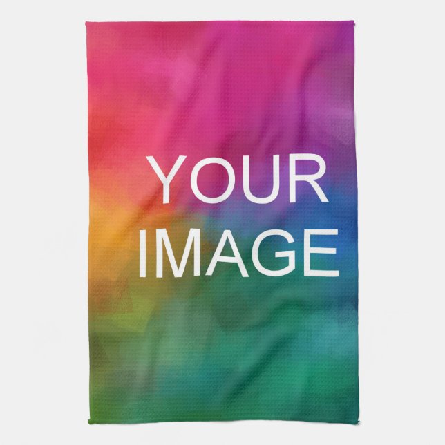 Upload Photo Image Logo Template Modern Elegant Kitchen Towel (Vertical)