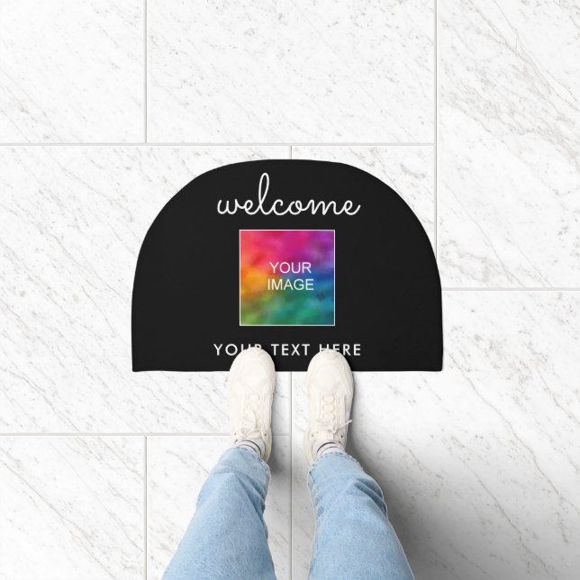 Upload Photo Image Or Logo Here Script Welcome Doormat (Indoor)