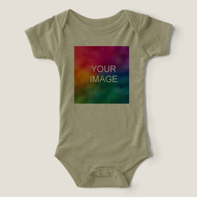 Upload Photo Image to Toddler & Baby Olive Green Infant T-shirt (Design Front)