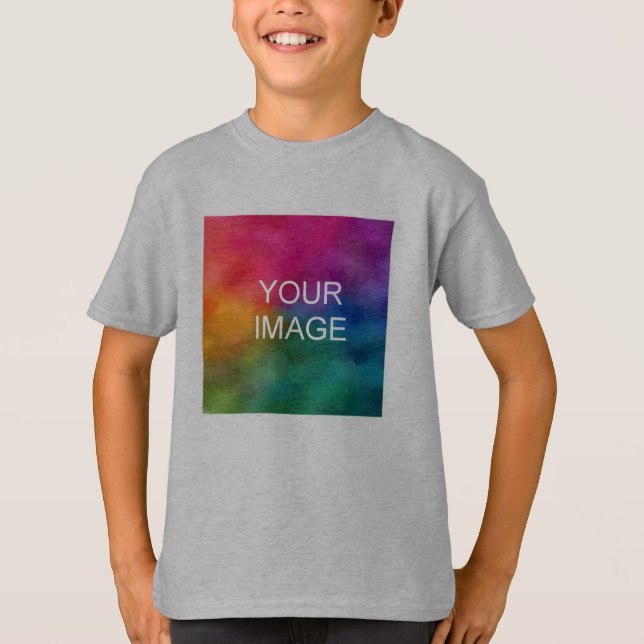 Upload Photo Kids Boys Short Sleeve Front Print T-Shirt (Front)