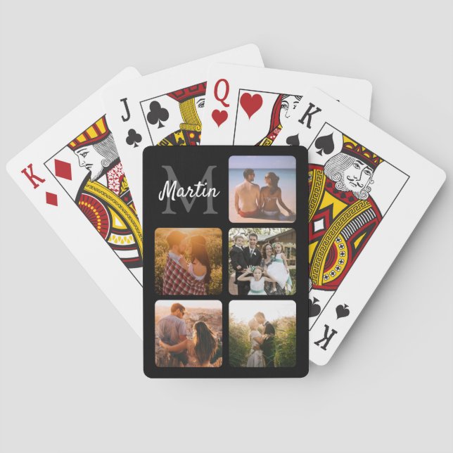 Upload photo monogrammed  poker cards (Back)