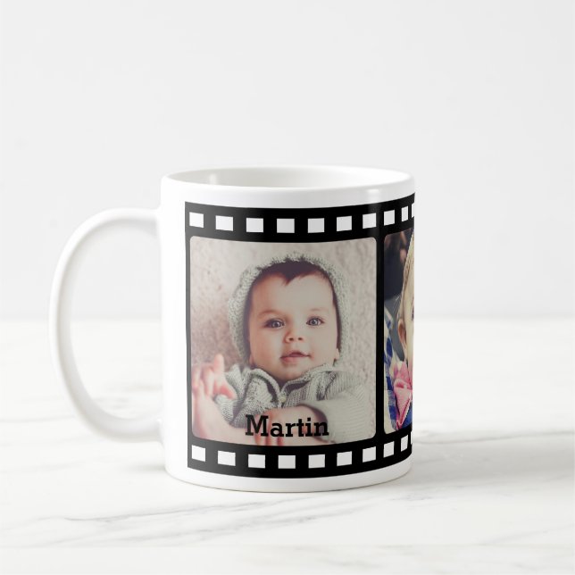 Upload photo movie film coffee mug (Left)