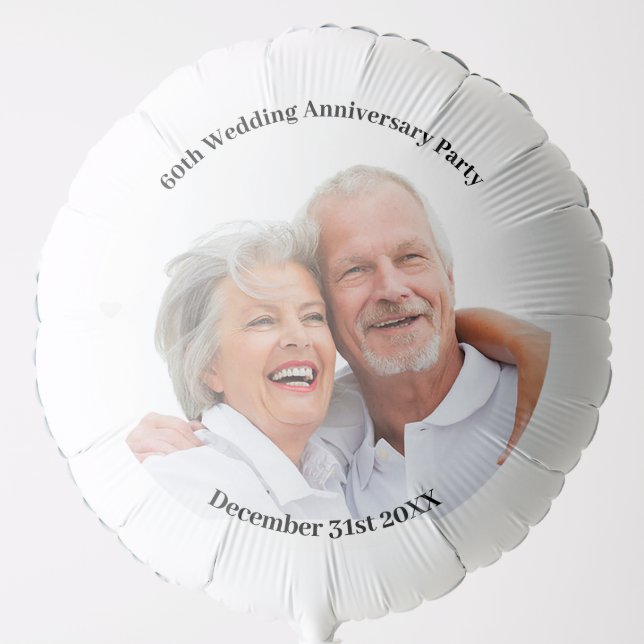 Upload Photo Number Wedding Anniversary Party Balloon (Front)
