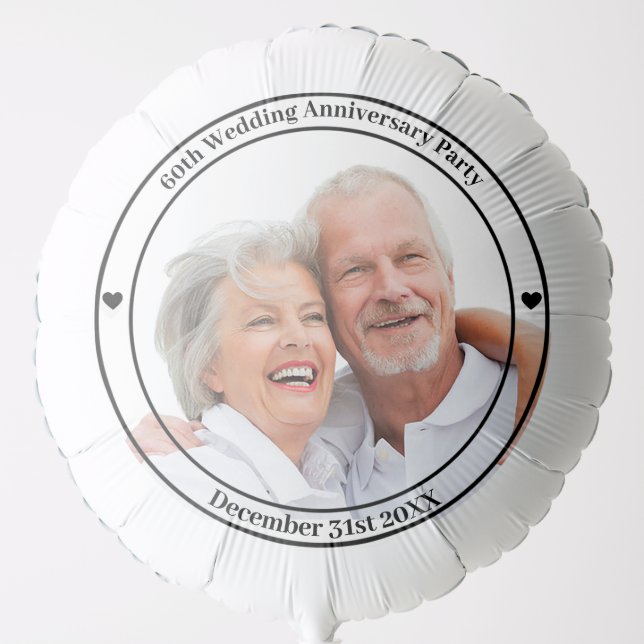 Upload Photo Number Wedding Anniversary Party Balloon (Front)