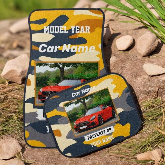 Upload Photo of Your Car Camouflage Custom Car Floor Mat (Creator Uploaded)