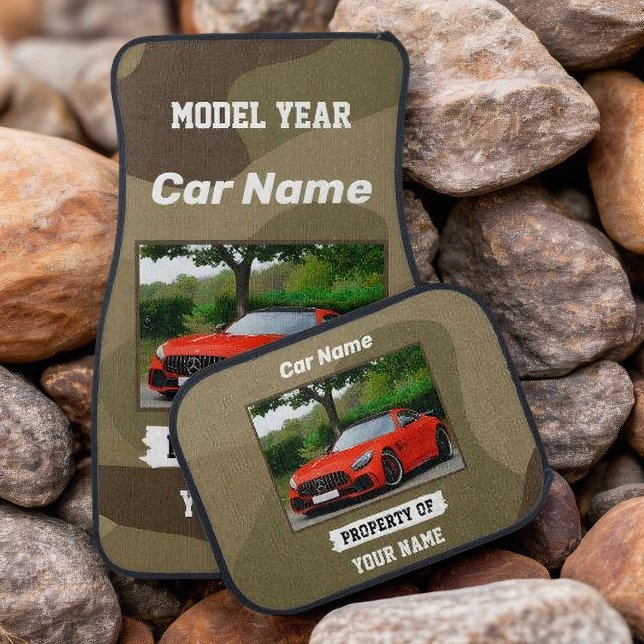 Upload Photo of Your Car Camouflage Custom Car Floor Mat (Creator Uploaded)