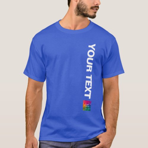 Upload Photo Or Logo Here Add Text Mens Royal Blue T_Shirt