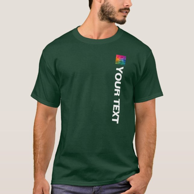 Upload Photo Or Logo Mens Modern Elegant Template T-Shirt (Front)
