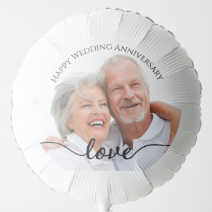 Upload Photo Wedding Anniversary with Love Balloon