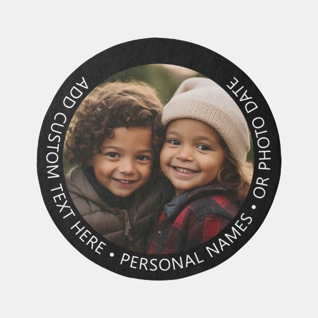 Upload Photo with Curvature Custom Text Around Rug (Front)