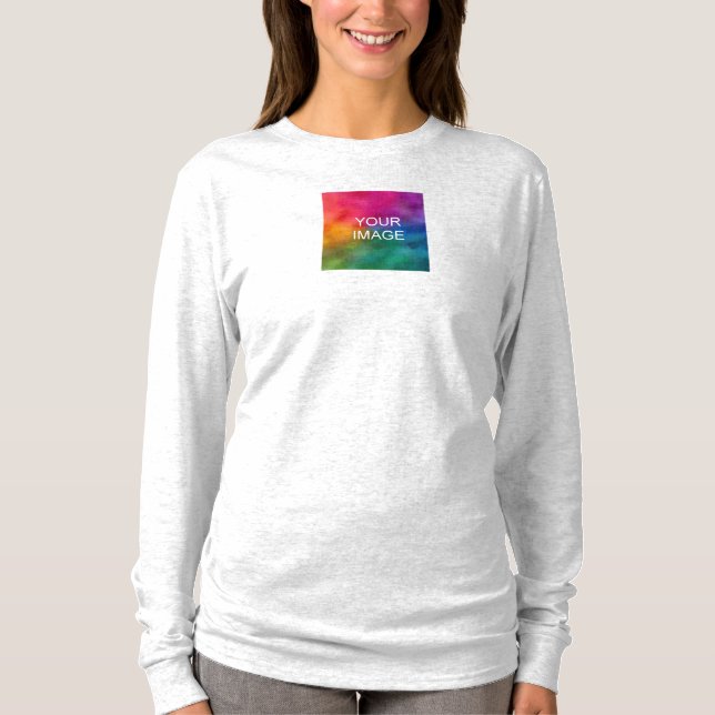 Upload Photo Womens Double Sided Modern Ash Grey T-Shirt (Front)