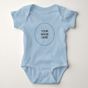 Upload Picture Add Text Jersey Blue One-Pieces Boy Baby Bodysuit