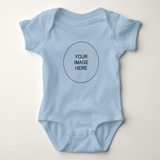 Upload Picture Add Text Jersey Blue One-Pieces Boy Baby Bodysuit (Front)