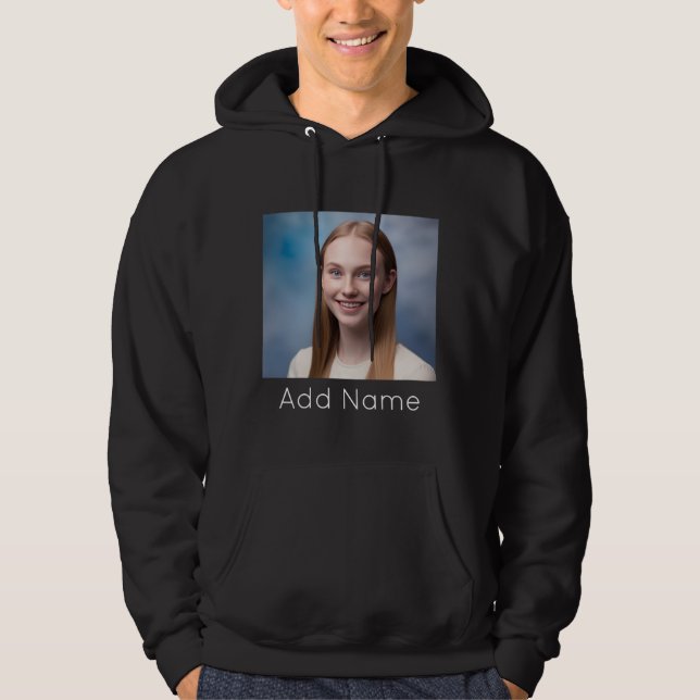 upload picture Custom Photo and Name Personalized  Hoodie (Front)