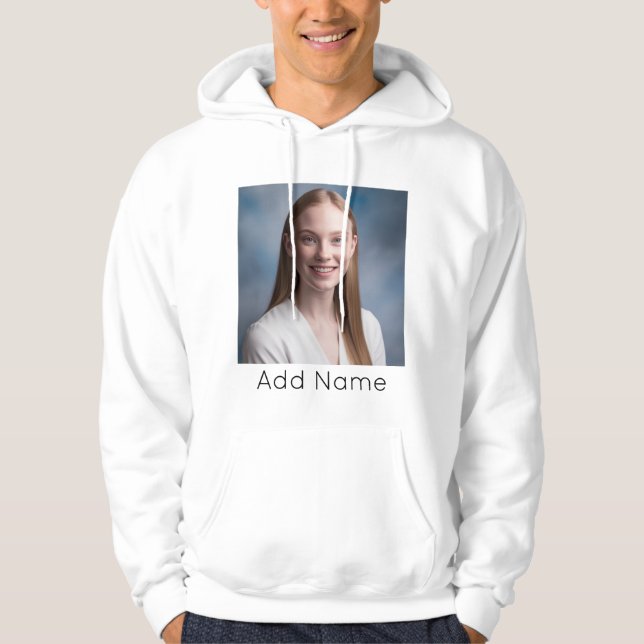 upload picture Custom Photo and Name Personalized  Hoodie (Front)