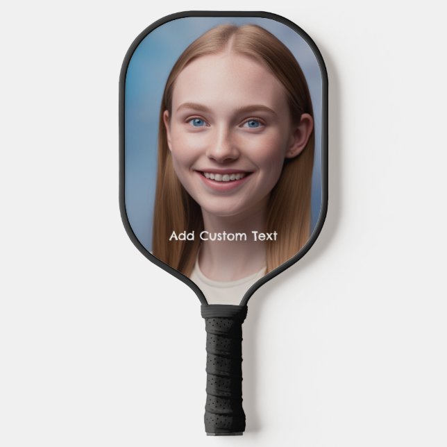 upload picture Custom Photo and Name Personalized  Pickleball Paddle (Front)