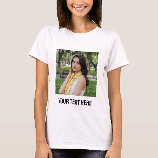 upload picture Custom Photo and text Personalized  T-Shirt (Front)
