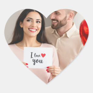 upload picture Custom Photo Happy Valentine's Day Heart Sticker