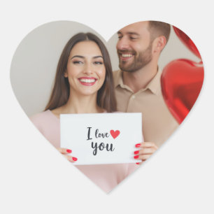 upload picture Custom Photo Happy Valentine's Day  Heart Sticker
