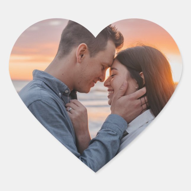 upload picture Custom Photo Happy Valentine's Day  Heart Sticker (Front)