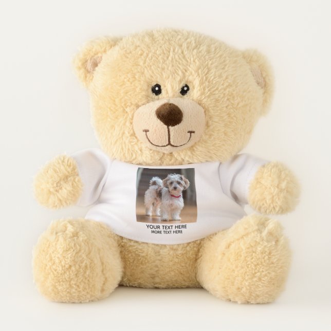 Upload Picture Personalized Photo & text Teddy Bear (Front)