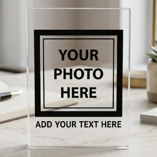 Upload Picture Photo & Add Text – Customize Acrylic Award