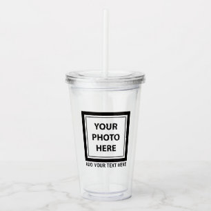 Upload Picture Photo & Add Text – Customize Acrylic Tumbler