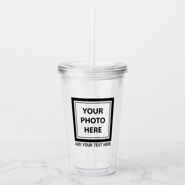 Upload Picture Photo & Add Text – Customize Acrylic Tumbler (Front)
