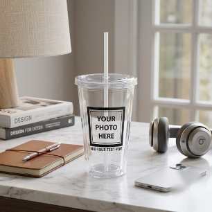 Upload Picture Photo & Add Text – Customize Acrylic Tumbler