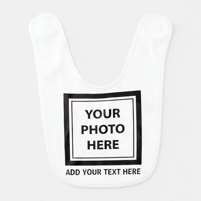 Upload Picture Photo & Add Text – Customize Baby Bib (Front)