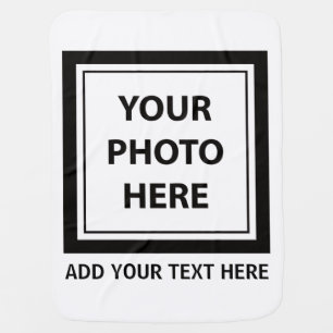 Upload Picture Photo & Add Text – Customize Baby Blanket