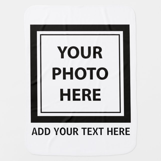 Upload Picture Photo & Add Text – Customize Baby Blanket (Front)